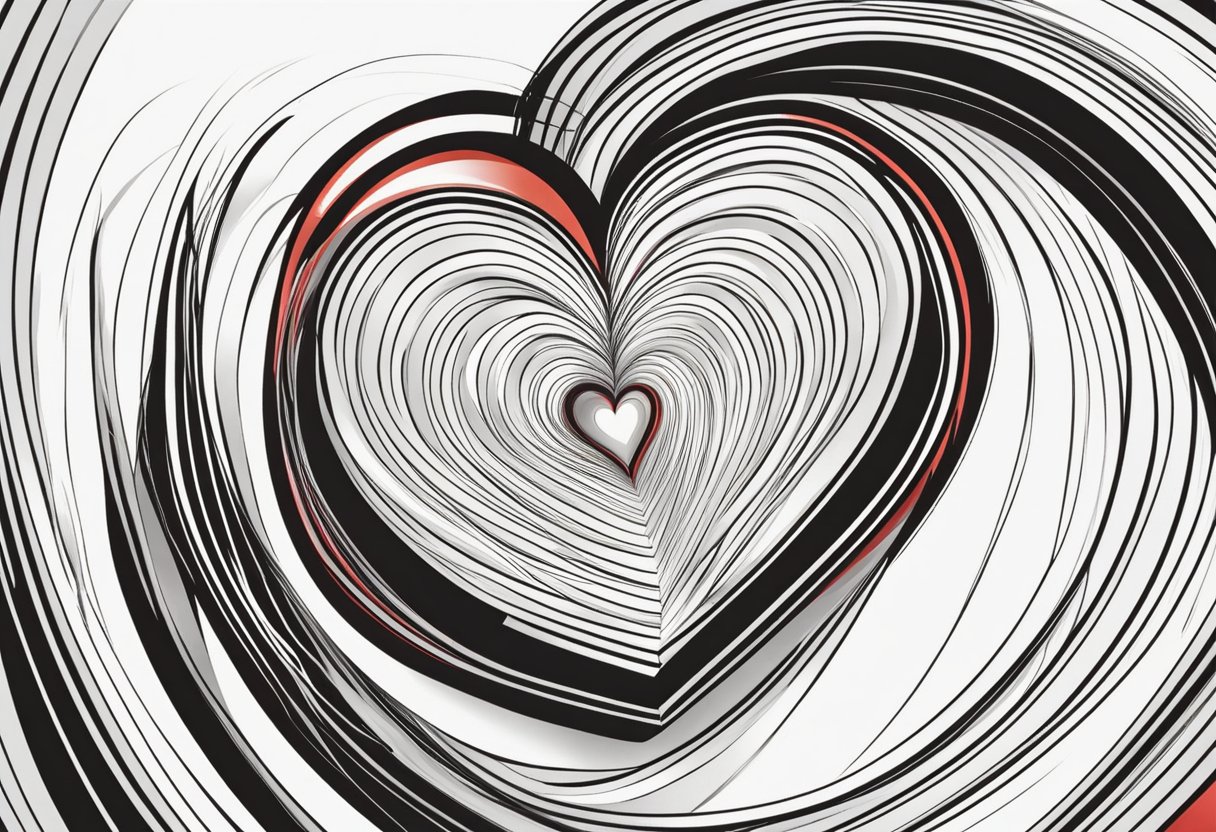 A pulsing red heart surrounded by swirling lines, indicating a sudden increase in speed