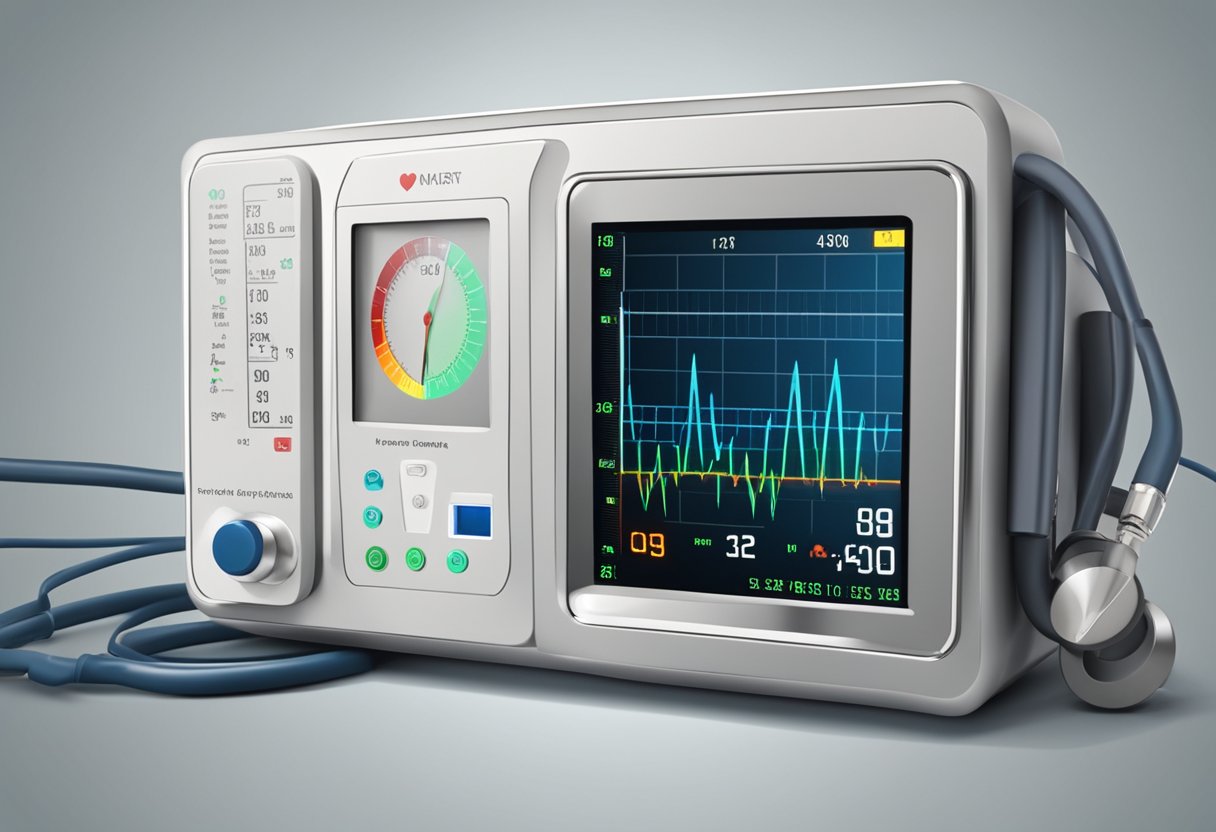 A heart monitor shows a spike in blood pressure during a heart attack