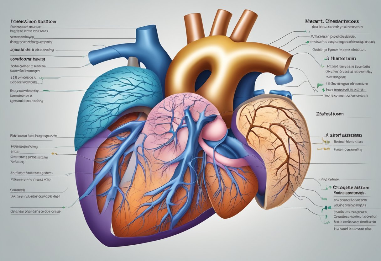 A heart with irregular rhythm, palpitations, shortness of breath, dizziness, and fatigue