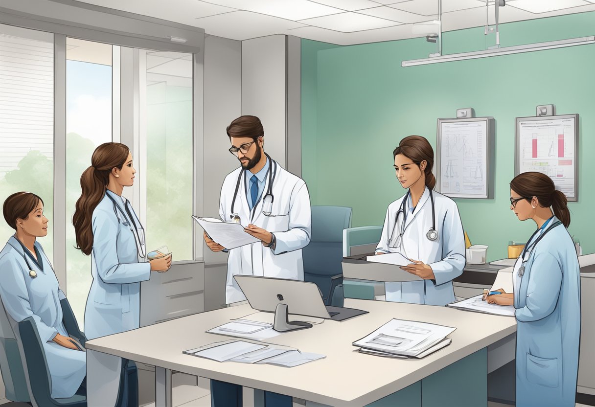 Cardiology team at CGH discussing patient cases and reviewing medical charts