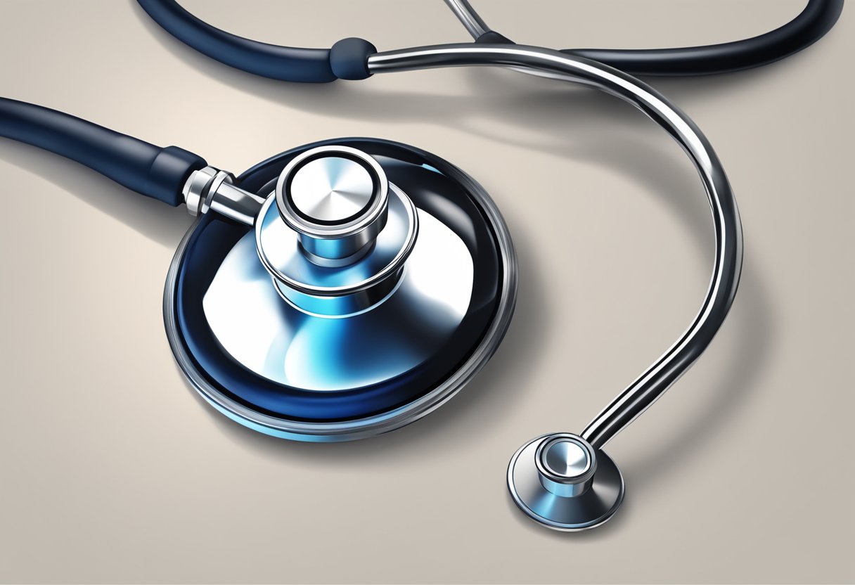 A stethoscope placed on a chest, capturing the sound of a single S2 heart sound