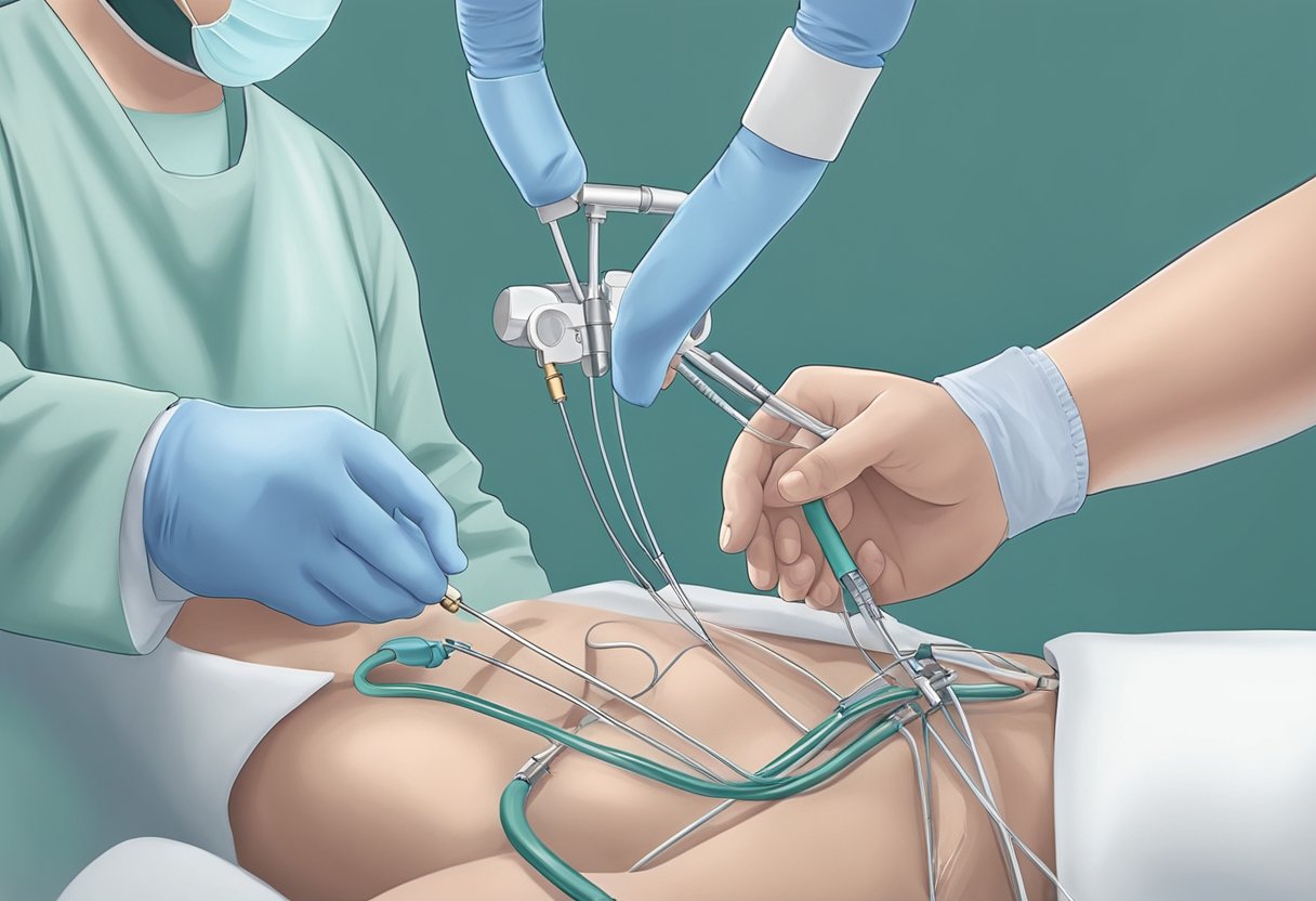 A surgeon's hands maneuvering catheters through a patient's chest. A tiny incision, a new valve inserted, and the heart beating stronger than before