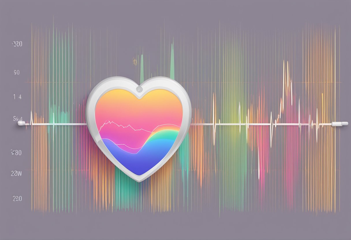 A heartbeat monitor displays a steady rhythm, symbolizing the increased heart rate during pregnancy