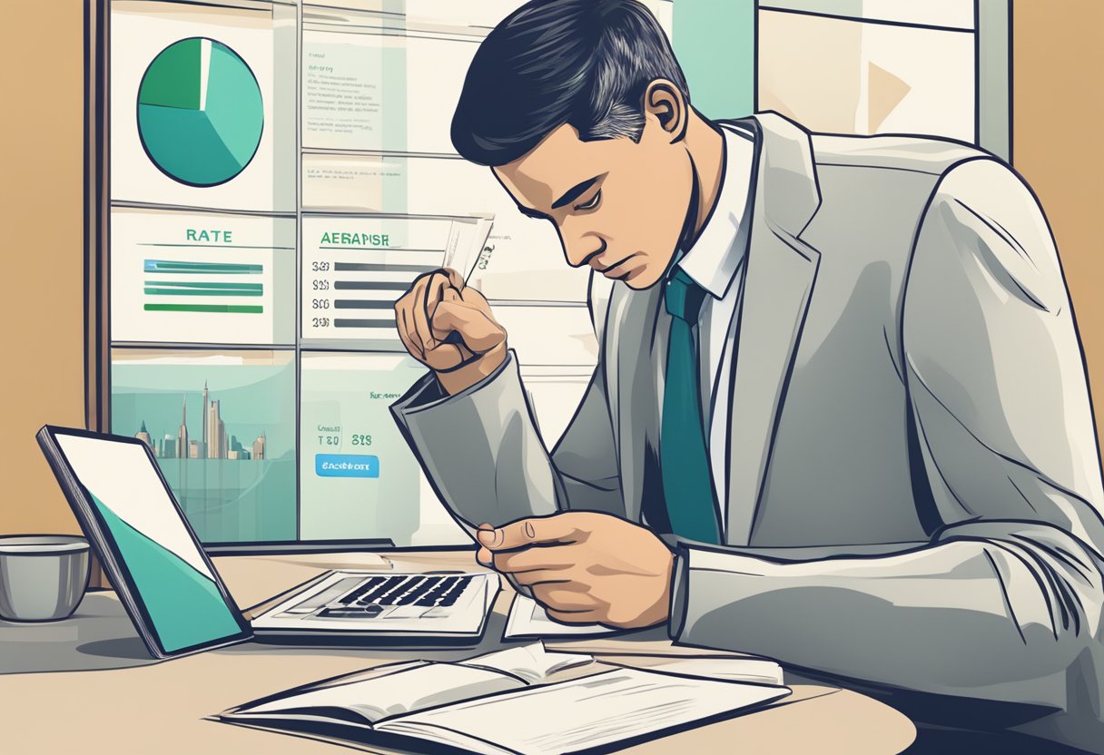 A person comparing interest rates and loan terms at ABM Creditz money lender