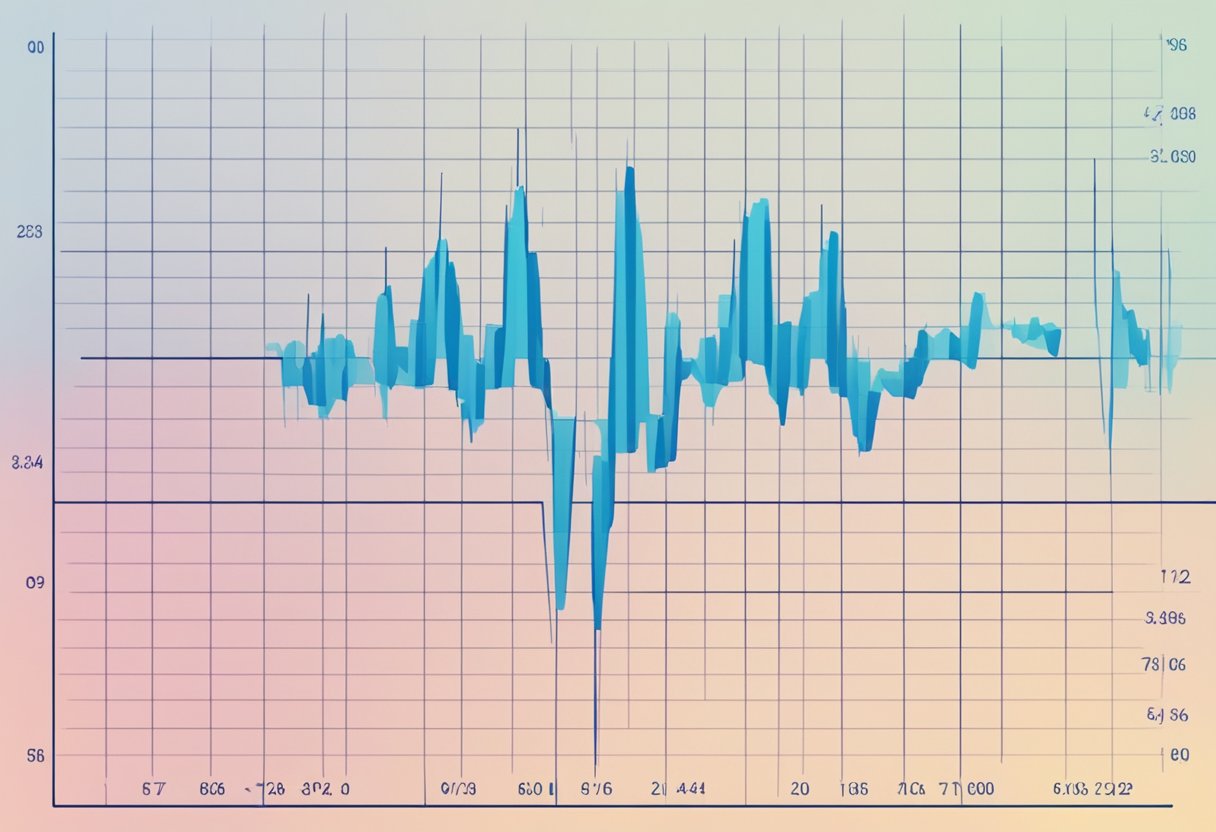 A heart rate monitor displays a low resting heart rate. A graph shows a downward trend, indicating improvement