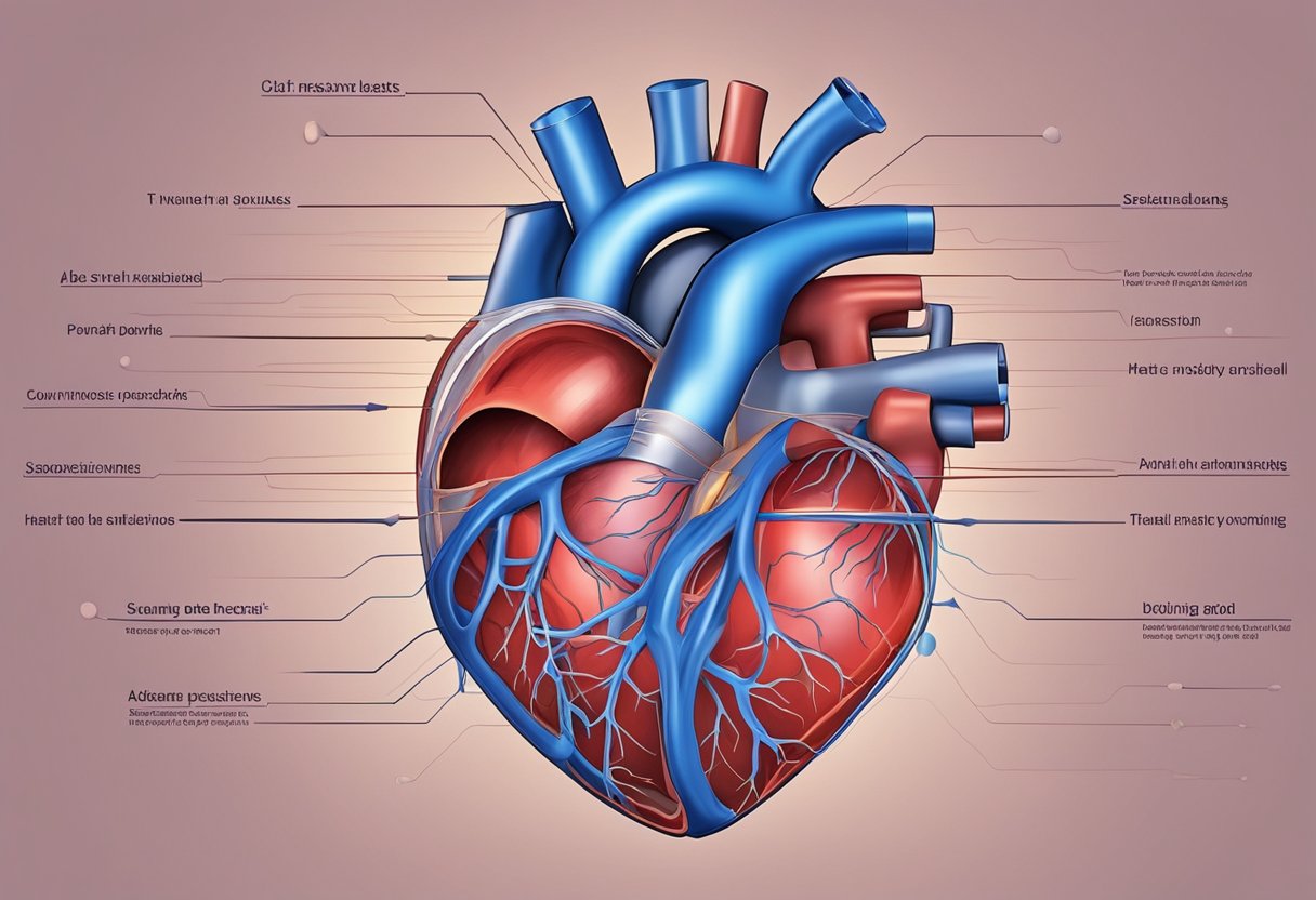 Heart beats rapidly as blood pressure rises, creating a dynamic visual of the body's internal workings