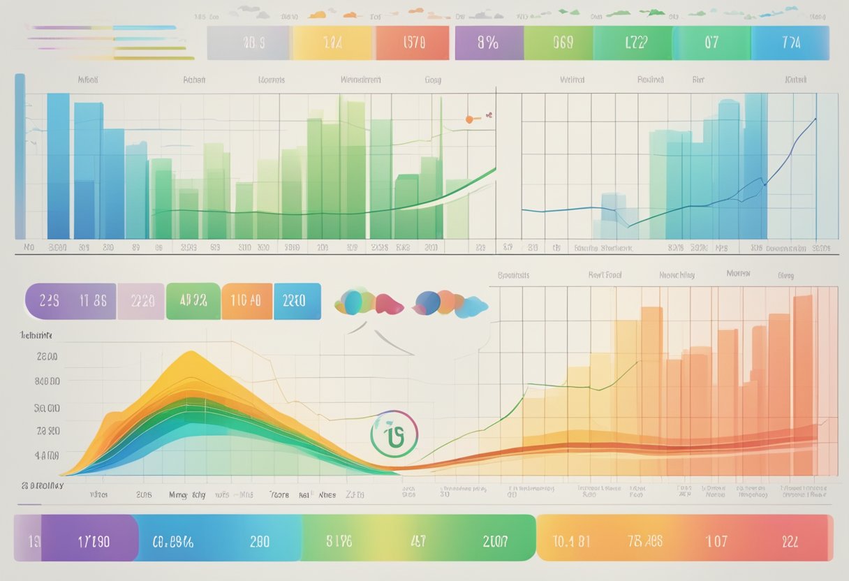 A colorful graph displaying different heart rate zones, with corresponding intensity levels and target heart rates for optimal fitness