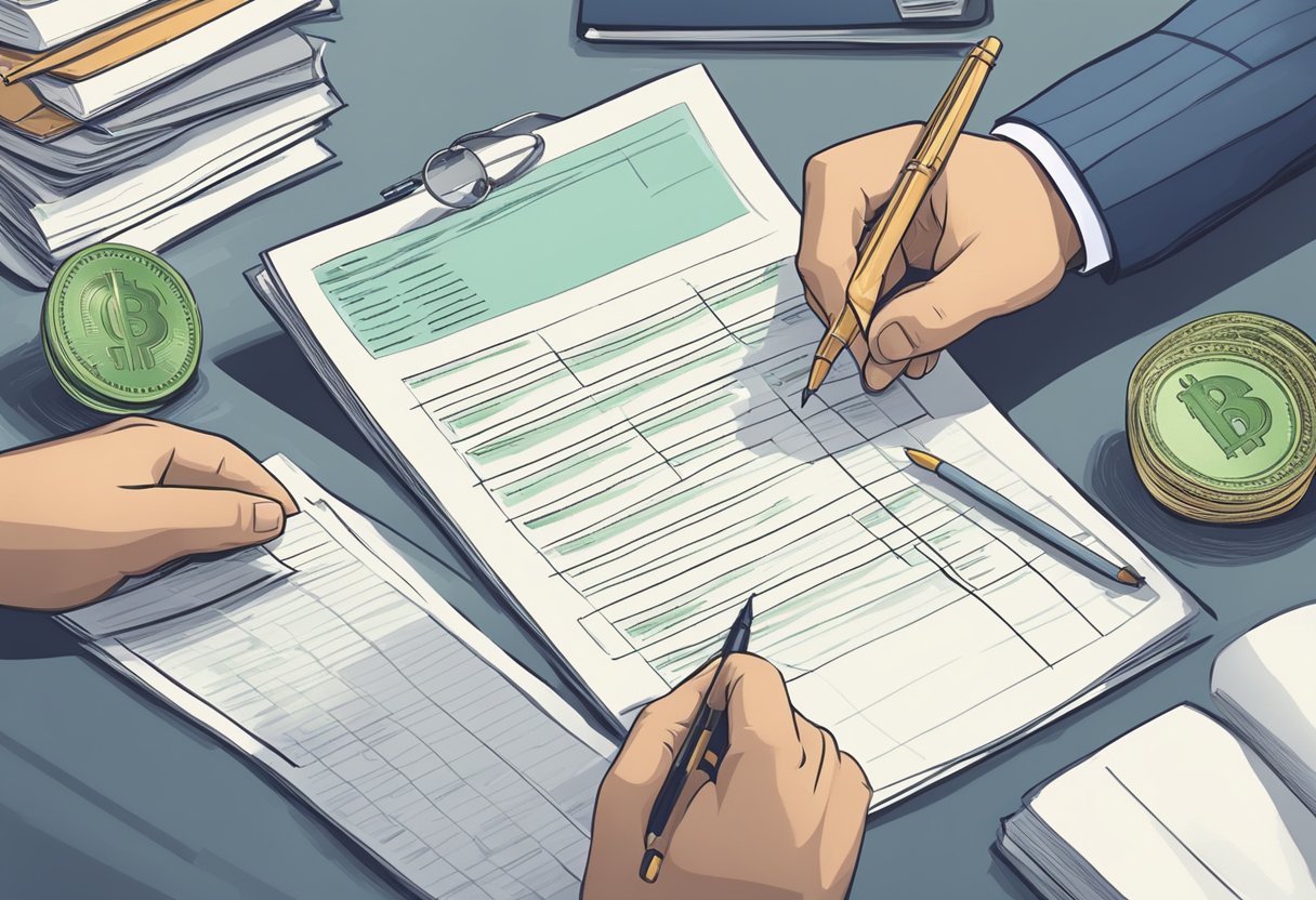 A person carefully reviews a list of licensed moneylenders in Singapore, comparing interest rates and terms