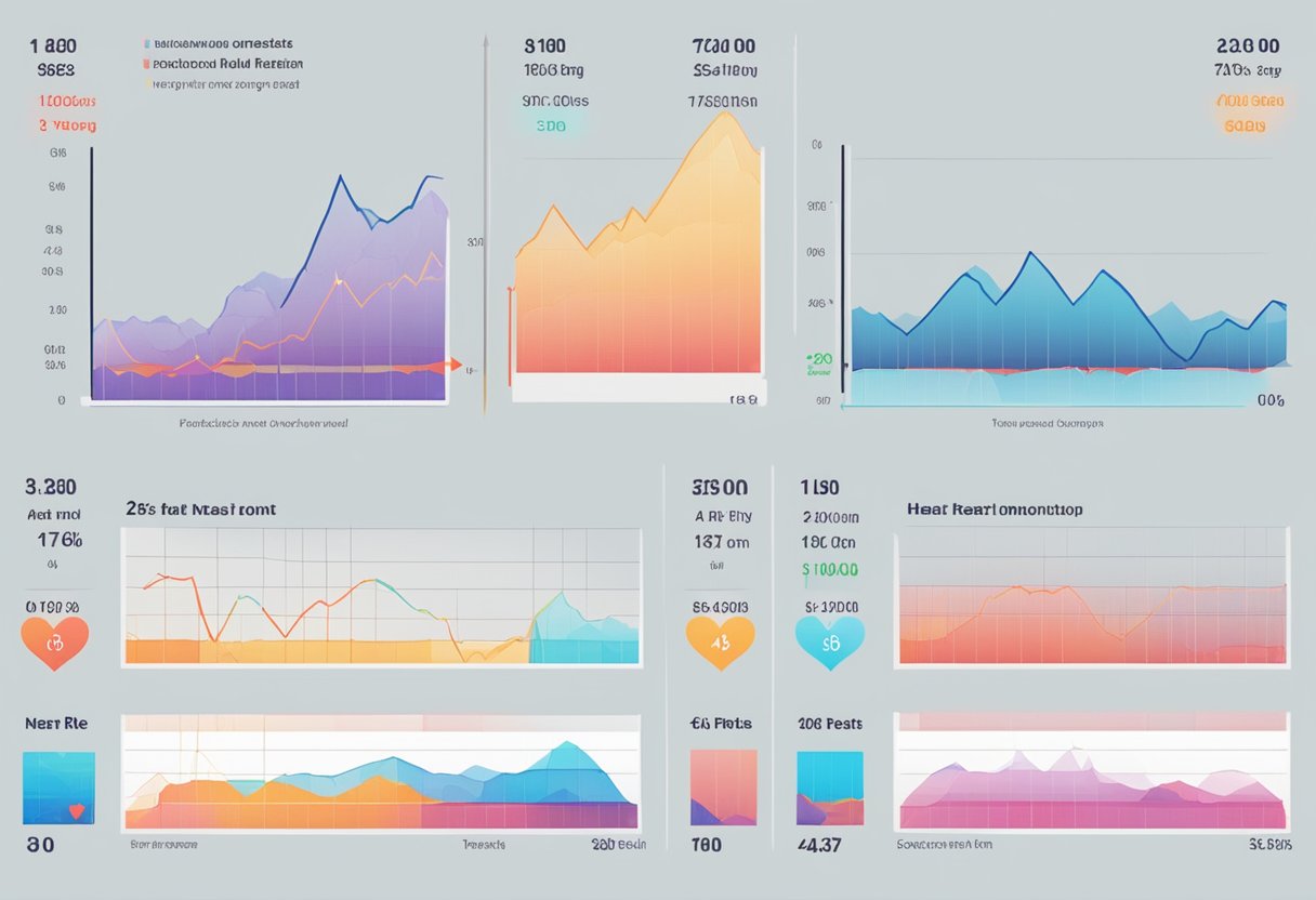 Marathon runner's heart rate monitor displays data, with implications of rest and recovery