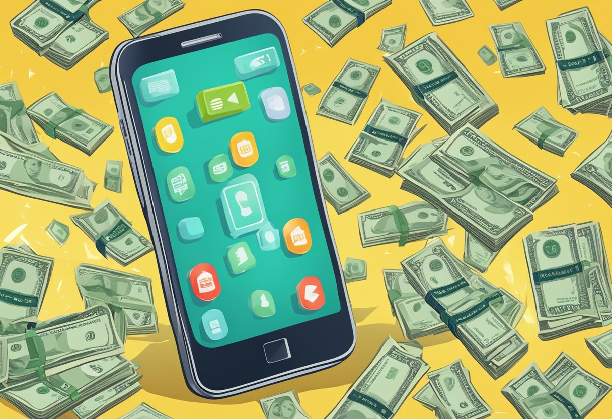 A mobile phone with multiple missed call notifications from various money lenders, with a sense of intrusion and annoyance