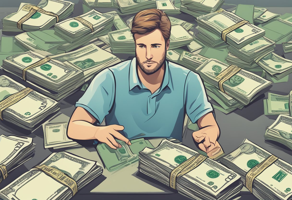 A person comparing various money lenders' terms and conditions