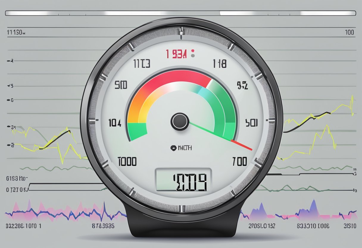 A heart rate monitor displaying a dangerously high heart rate during exercise