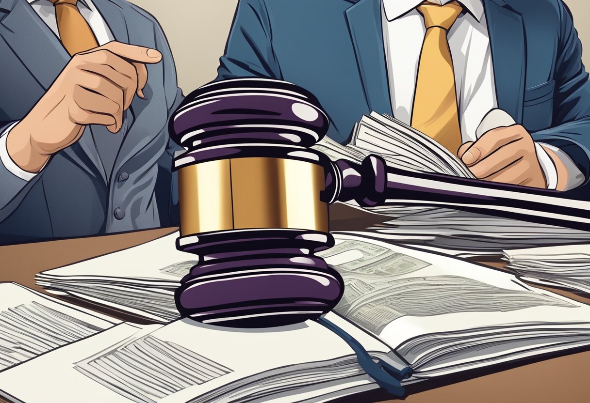Law firms discuss licensed money lending, providing legal advice and guidance. Documents and contracts are reviewed, and lawyers engage in discussions with clients