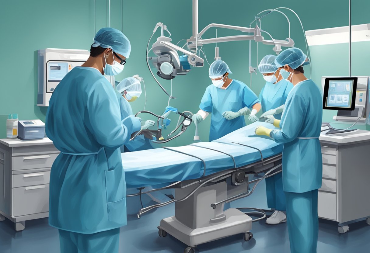 A surgical team performs PDA heart surgery, using specialized tools and equipment to treat and manage the condition