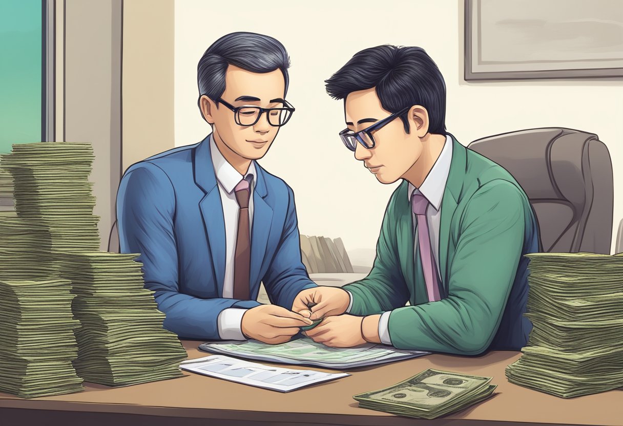 The Bishan money lender checks the bankrupt status