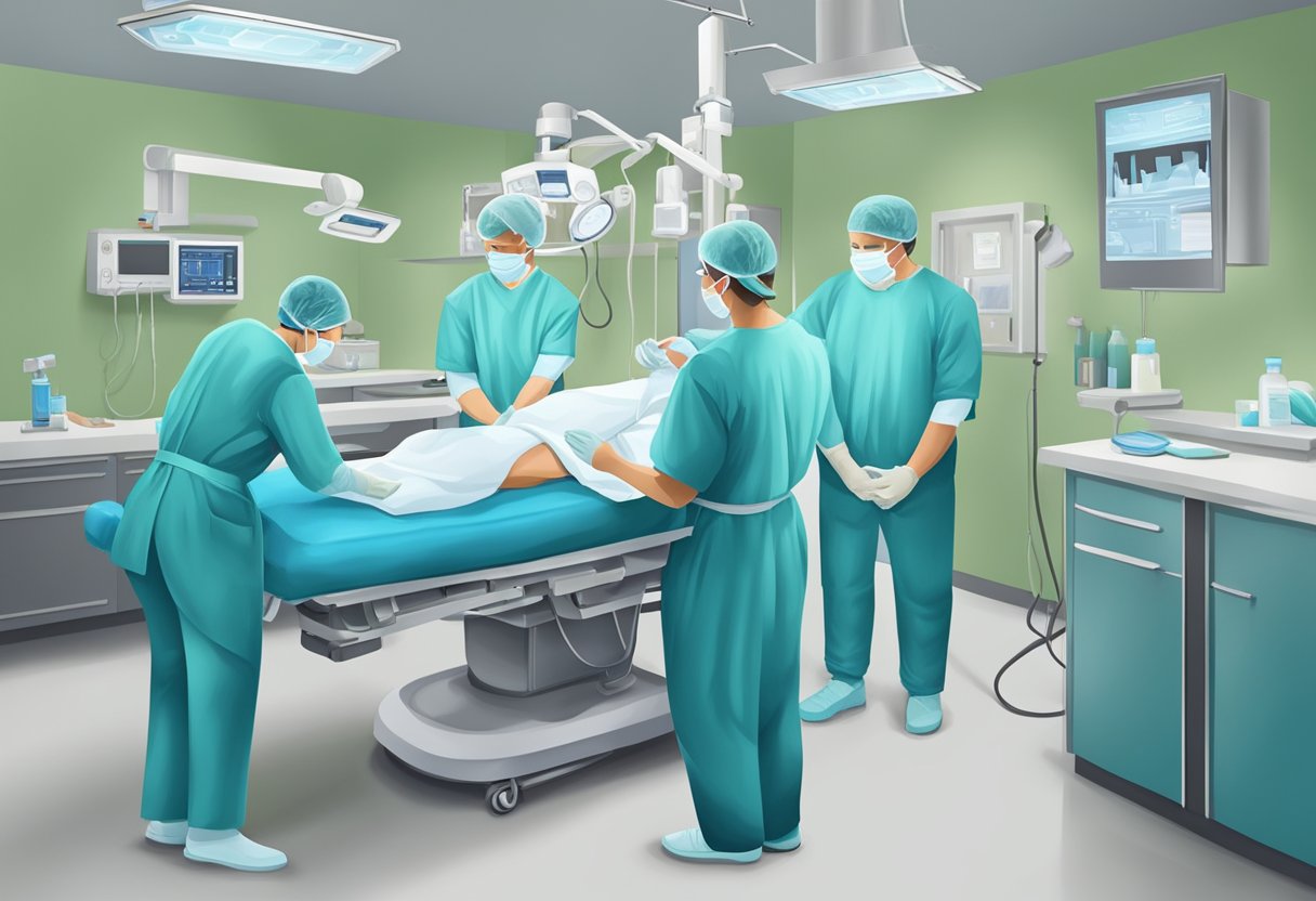 A medical team performs EP procedures while providing patient care