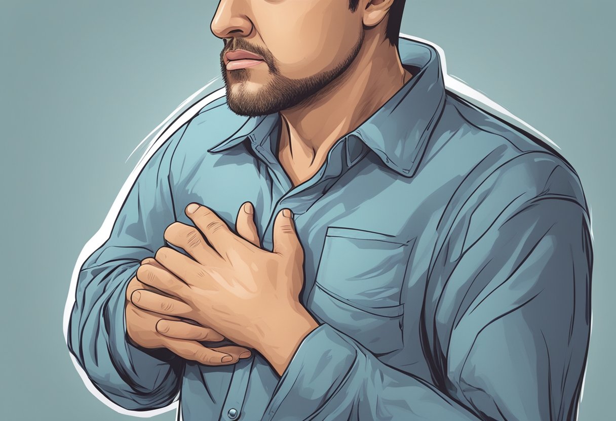 A person's chest twitches, causing them to cough