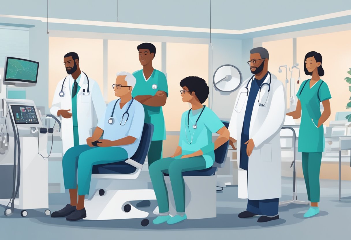 A diverse group of patients participate in cutting-edge cardiology trials, receiving comprehensive care and monitoring