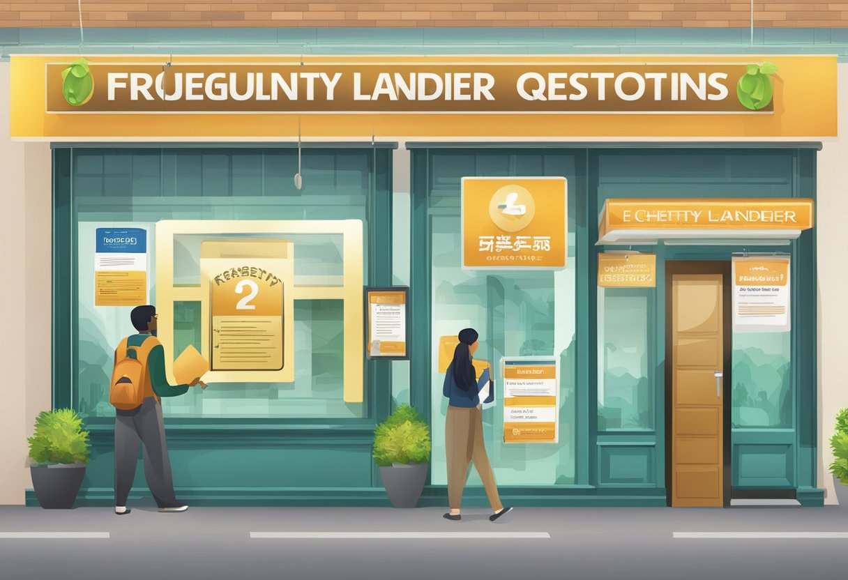 A signboard with "Frequently Asked Questions" and "chetty money lender" displayed prominently