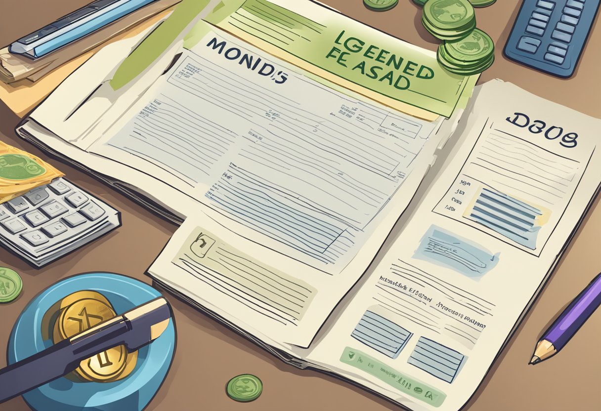 A table with a list of frequently asked questions about licensed money lending in Singapore. A sign or logo indicating the lender's name and contact information