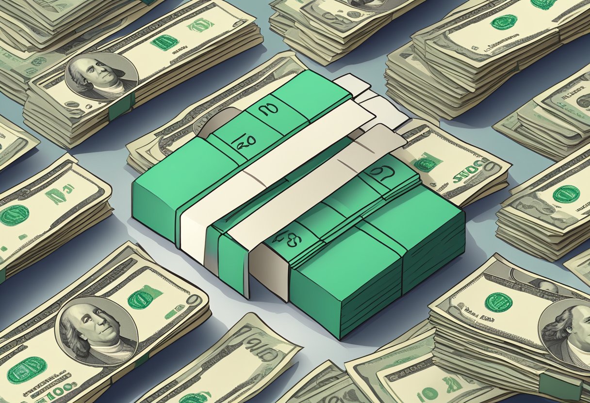 A stack of FAQ cards surrounded by money symbols and a flexible ruler