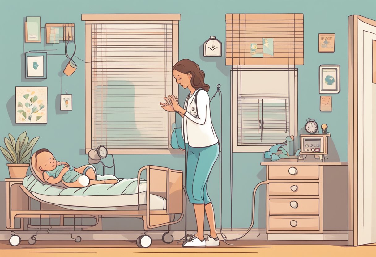 The baby's heart rate quickens and slows in response to the mother's contractions during labor