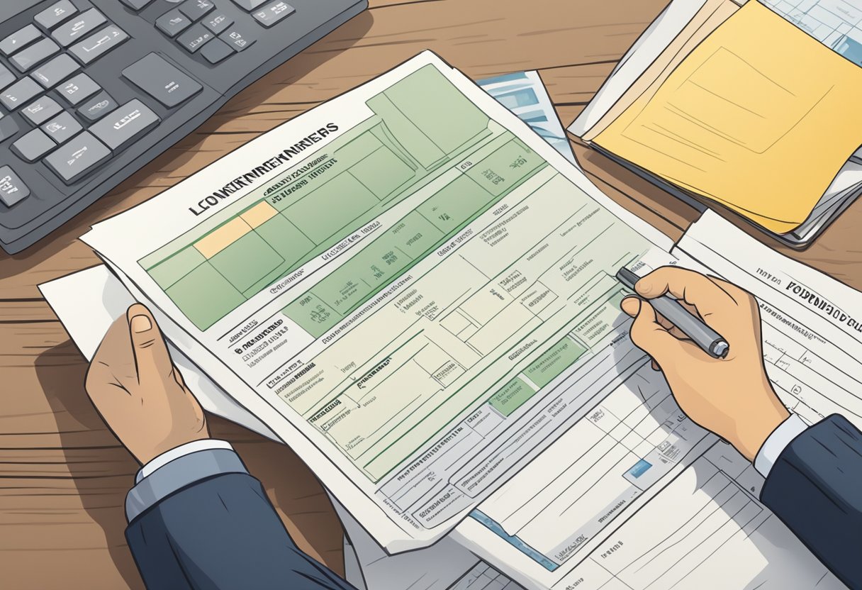 A person holds a government-issued license and a list of approved lenders while comparing it with the information provided by the money lender