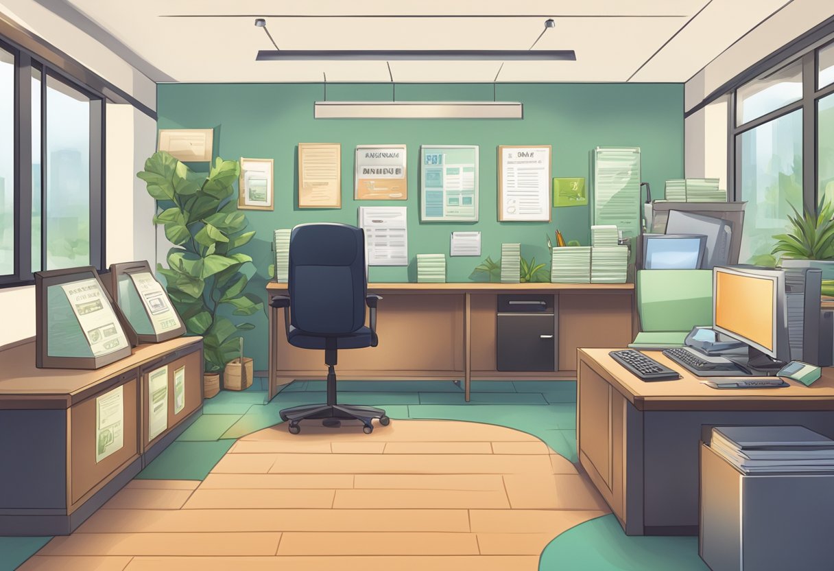 A money lender's office is open on a public holiday, with a sign displaying "Frequently Asked Questions" prominently