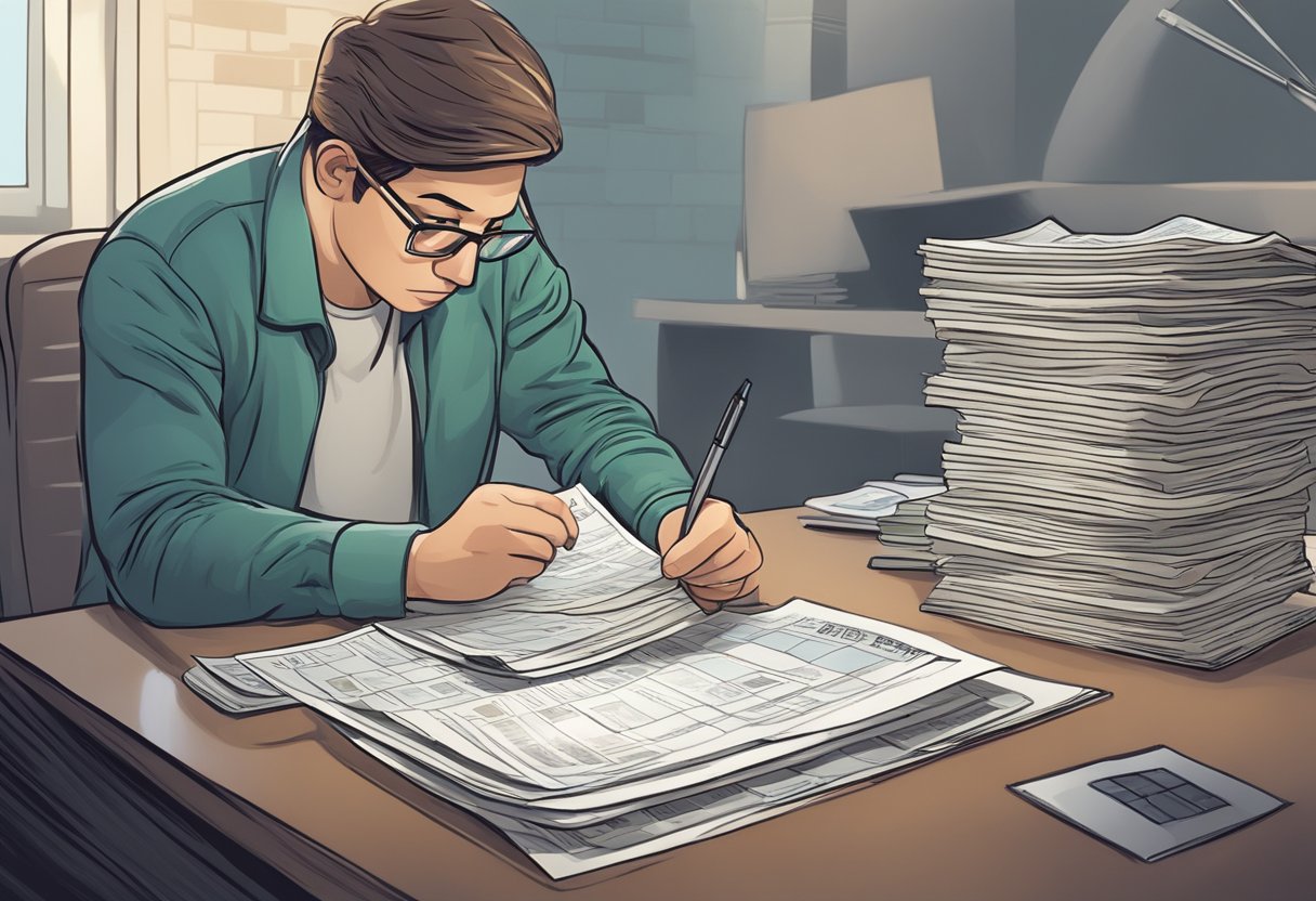 A person carefully examines a list of licensed money lenders, checking for any blacklisted ones to avoid loan scams