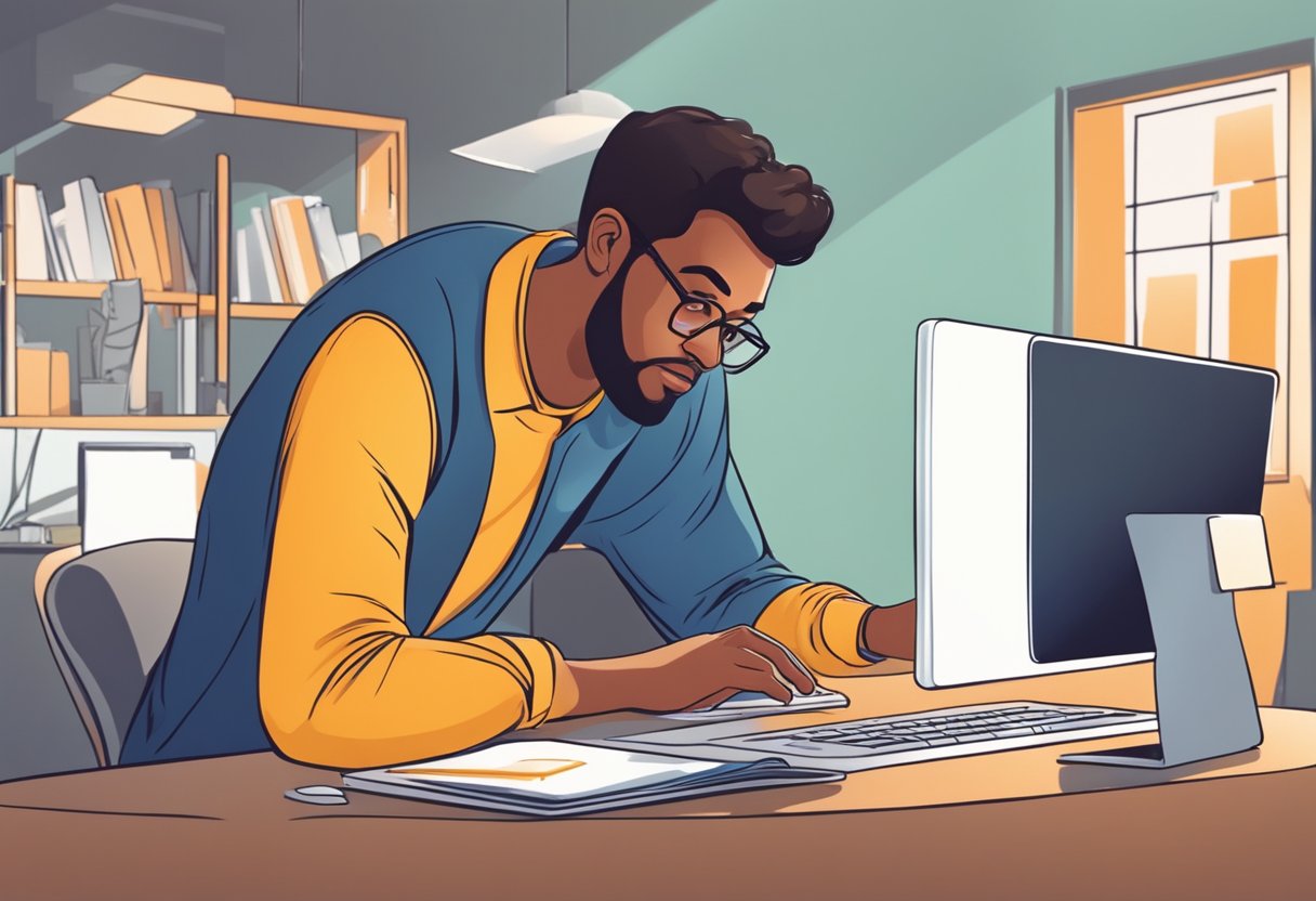 A person checks their credit report online, waiting for the money lenders' information to clear