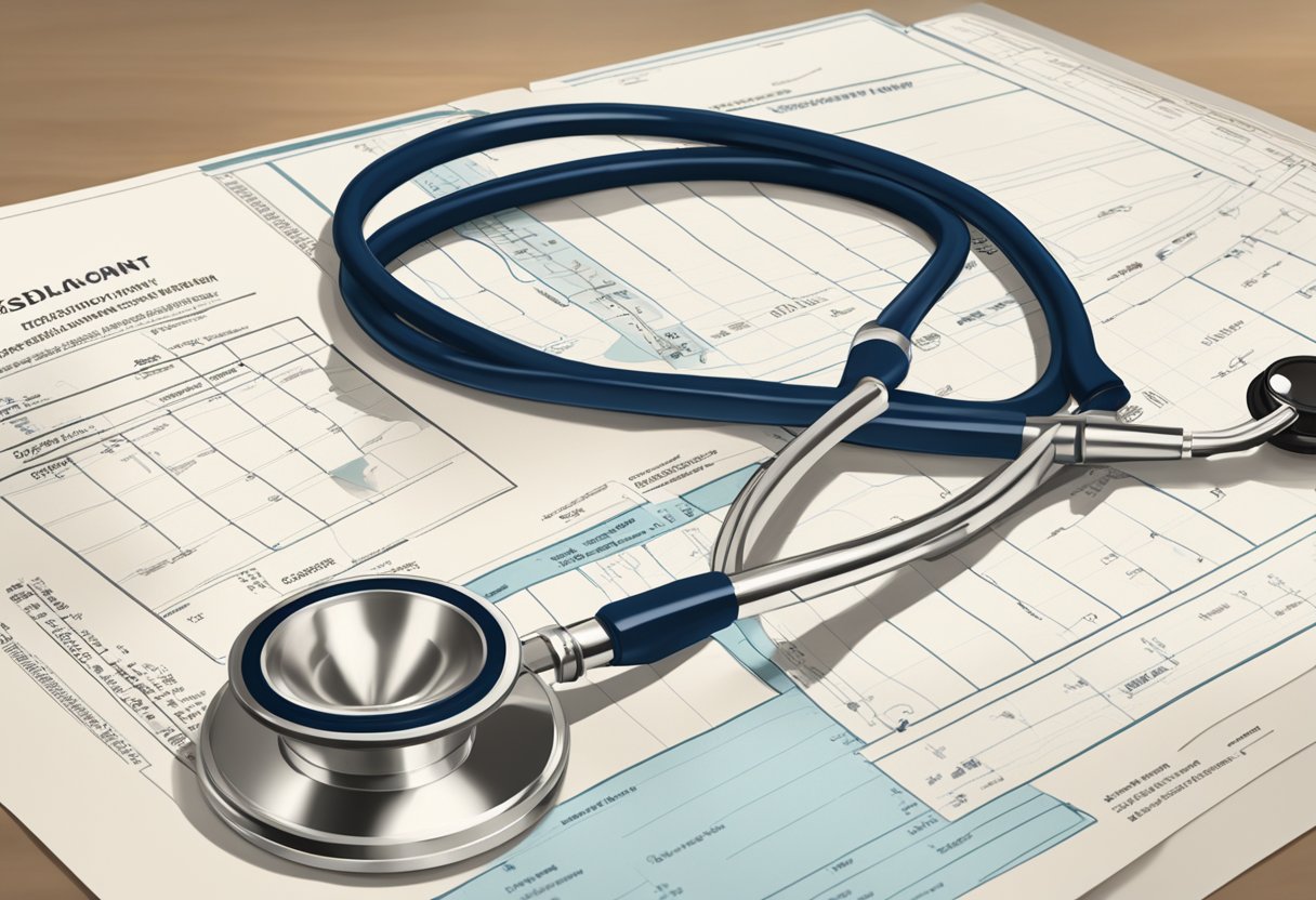 A stethoscope and medical chart sit on Dr. Kelvin Wong's desk. A diploma from a prestigious medical school hangs on the wall