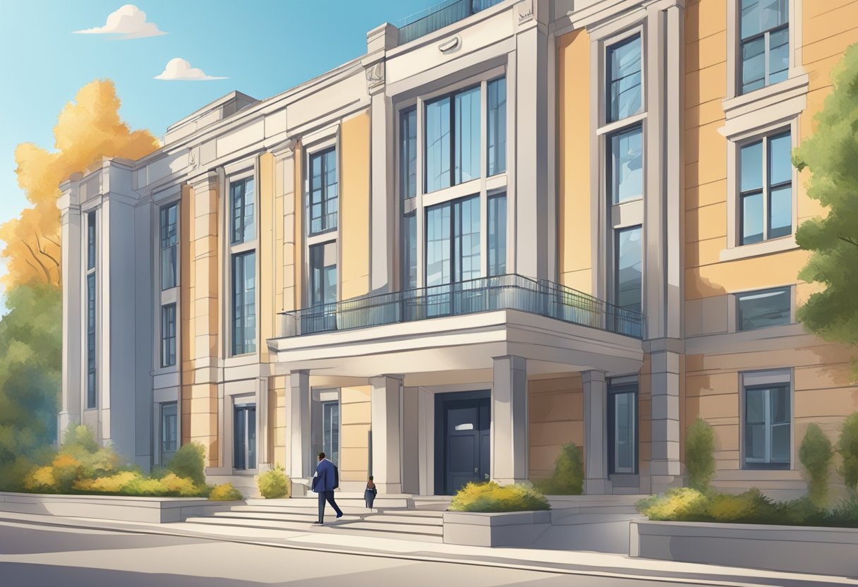 A university building receiving money from a lender
