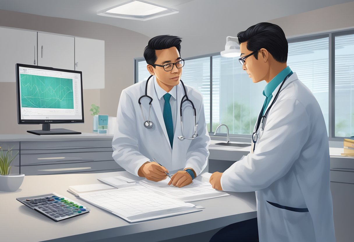 Dr. Julian Tan consults with patients, reviews medical charts, and performs cardiac procedures in a modern hospital setting