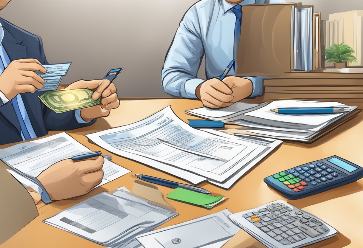 A licensed money lender checks credit bureau for a client