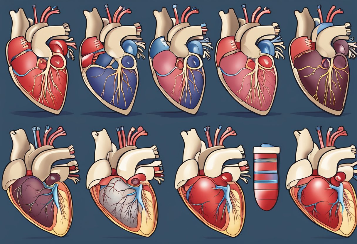 A detailed illustration of the heart displaying the transposition of the great arteries, with clear labeling and accurate anatomical representation