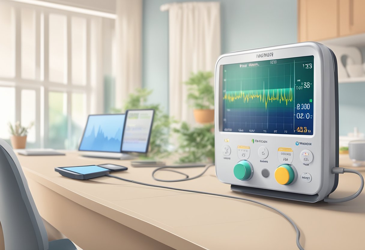 A heart rate monitor displays a slow rhythm post-chemotherapy