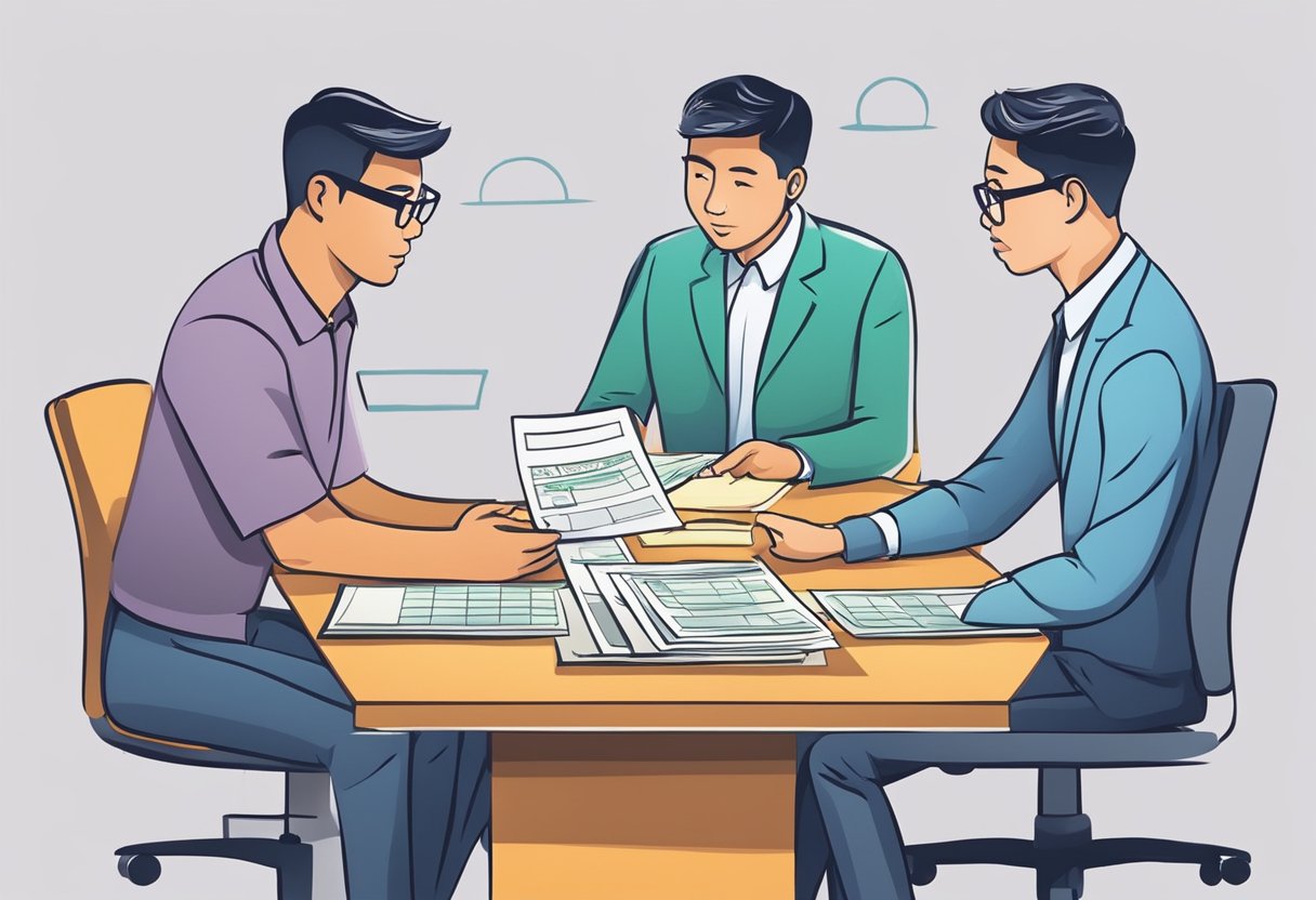 A work permit holder in Singapore approaches a money lender with questions