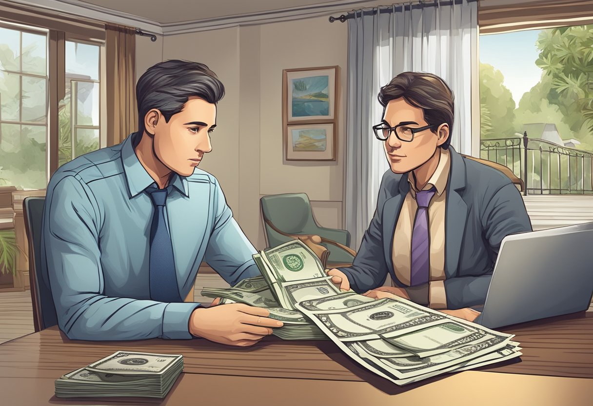 A licensed money lender demanding overdue payment from a borrower at their home