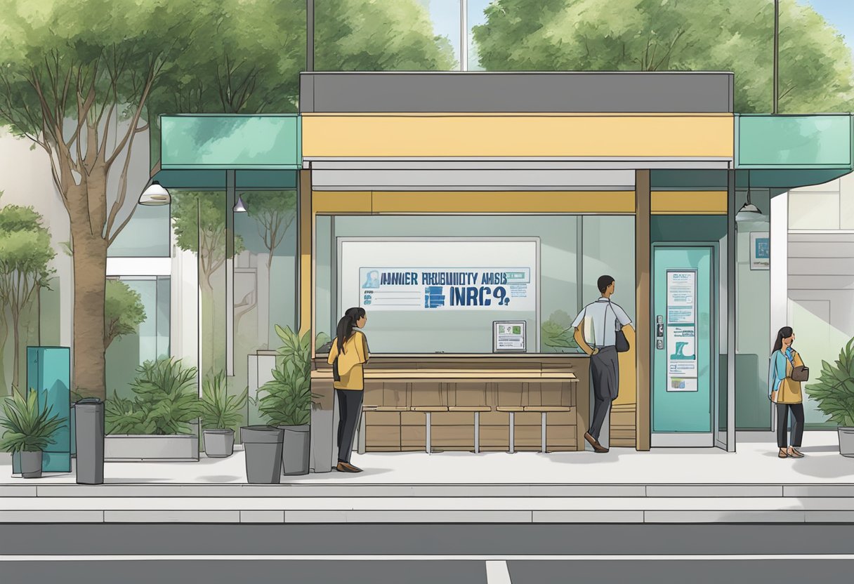 A sign reading "Frequently Asked Questions: NRIC Cannot Give Money Lender" is displayed prominently in a public area