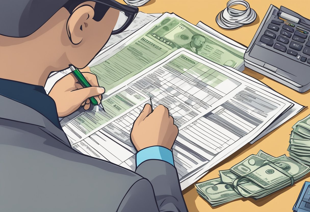 A person reviewing a checklist of loan requirements from money lenders