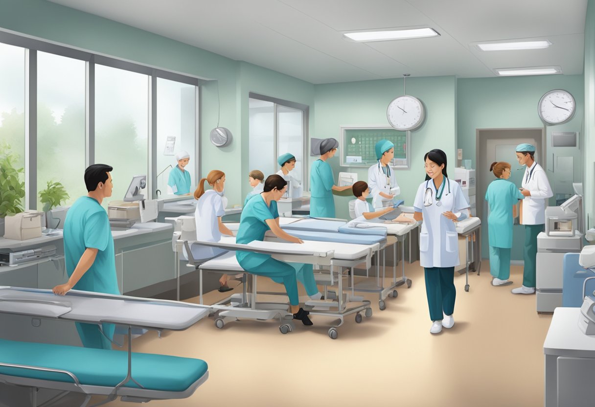 The Peter Yan Cardiology Clinic bustles with patients checking in, nurses bustling about, and the sound of medical equipment humming in the background