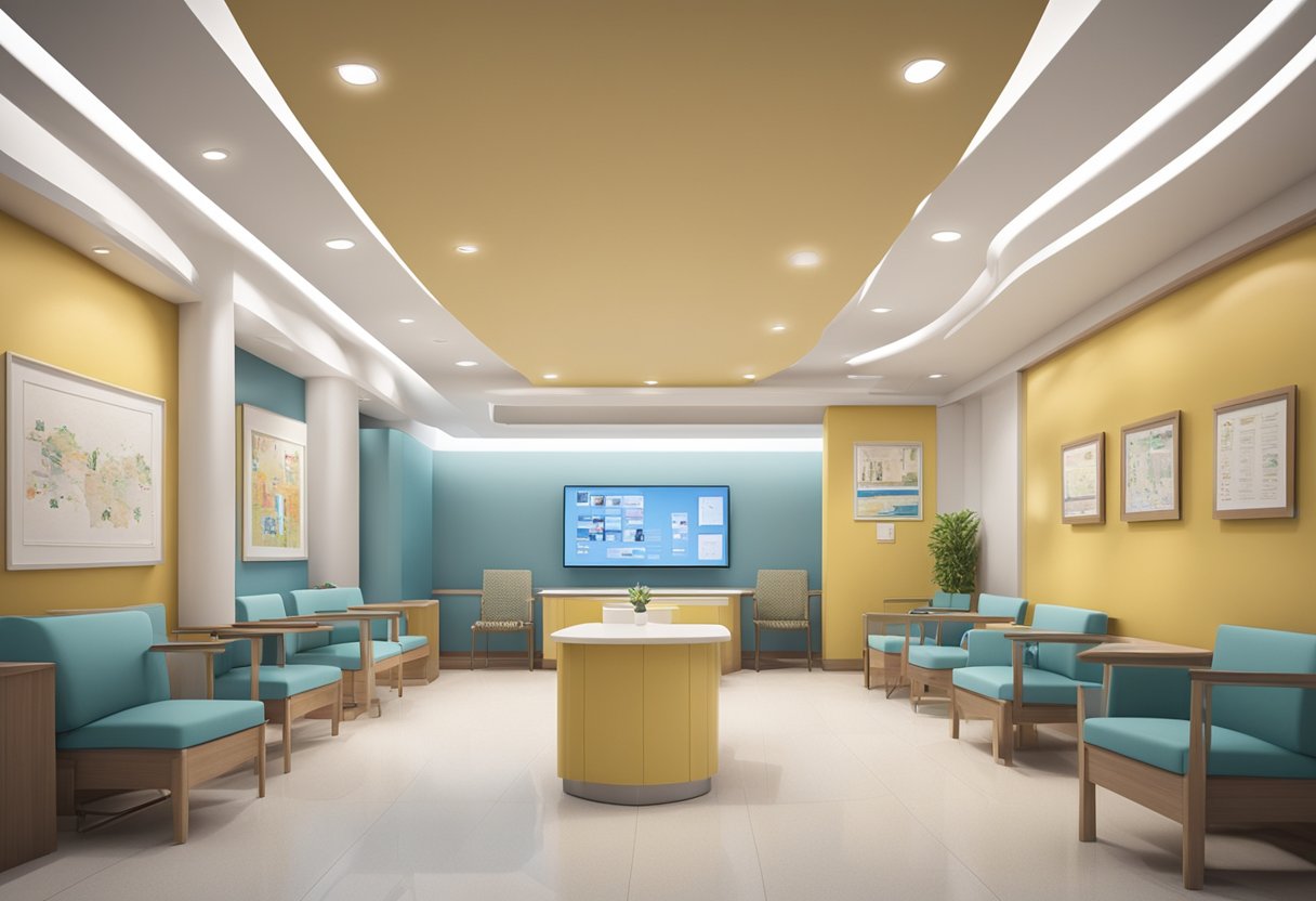 Dr. Peter Yan's cardiology clinic is a modern, spacious facility with state-of-the-art equipment and comfortable seating. The walls are adorned with educational posters and soothing artwork, creating a welcoming and professional atmosphere