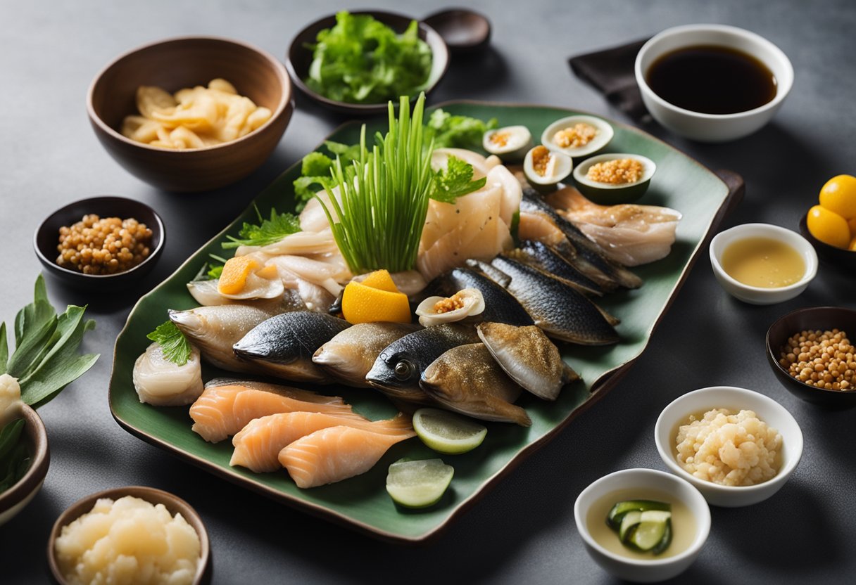 A table set with various teo chew fish accompaniments and variations