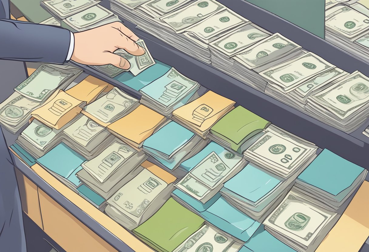 A person carefully selecting a long-term loan money lender from a list of options