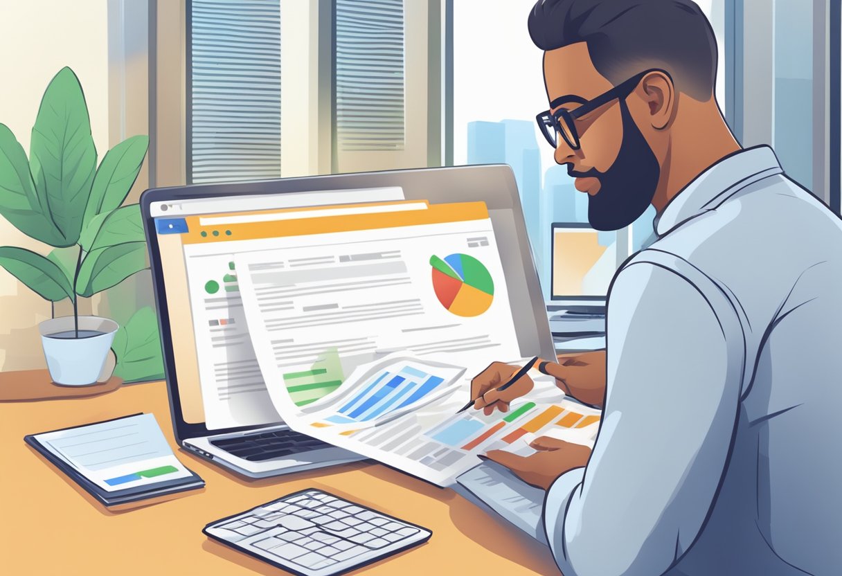 A borrower fills out a loan application form while reading positive reviews of Quick Credit money lender on Google