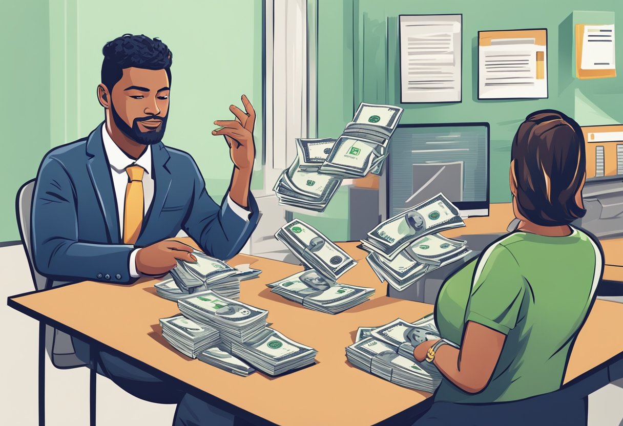 A person with bad credit receiving loan offers from various money lenders