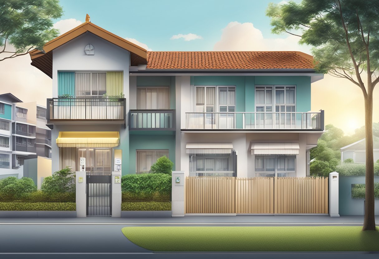 HDB house with licensed money lender sign visible