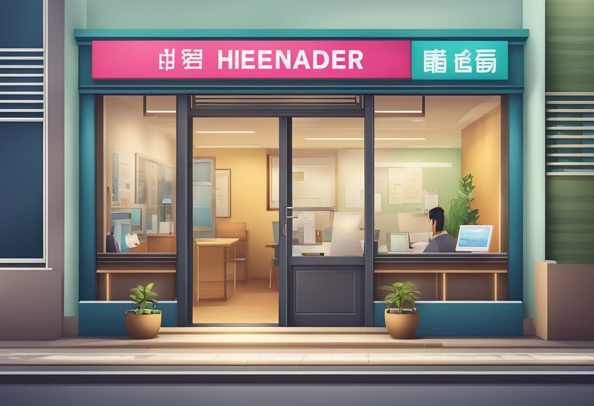 A licensed money lender's office in Singapore is open on Sunday, with a signboard and an open door welcoming customers