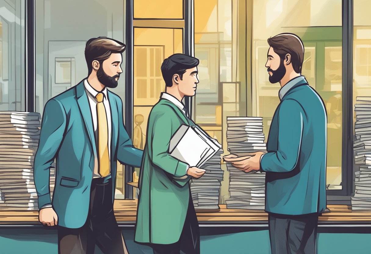 A person being approached by an unlicensed moneylender, but then choosing to seek out a licensed lender instead