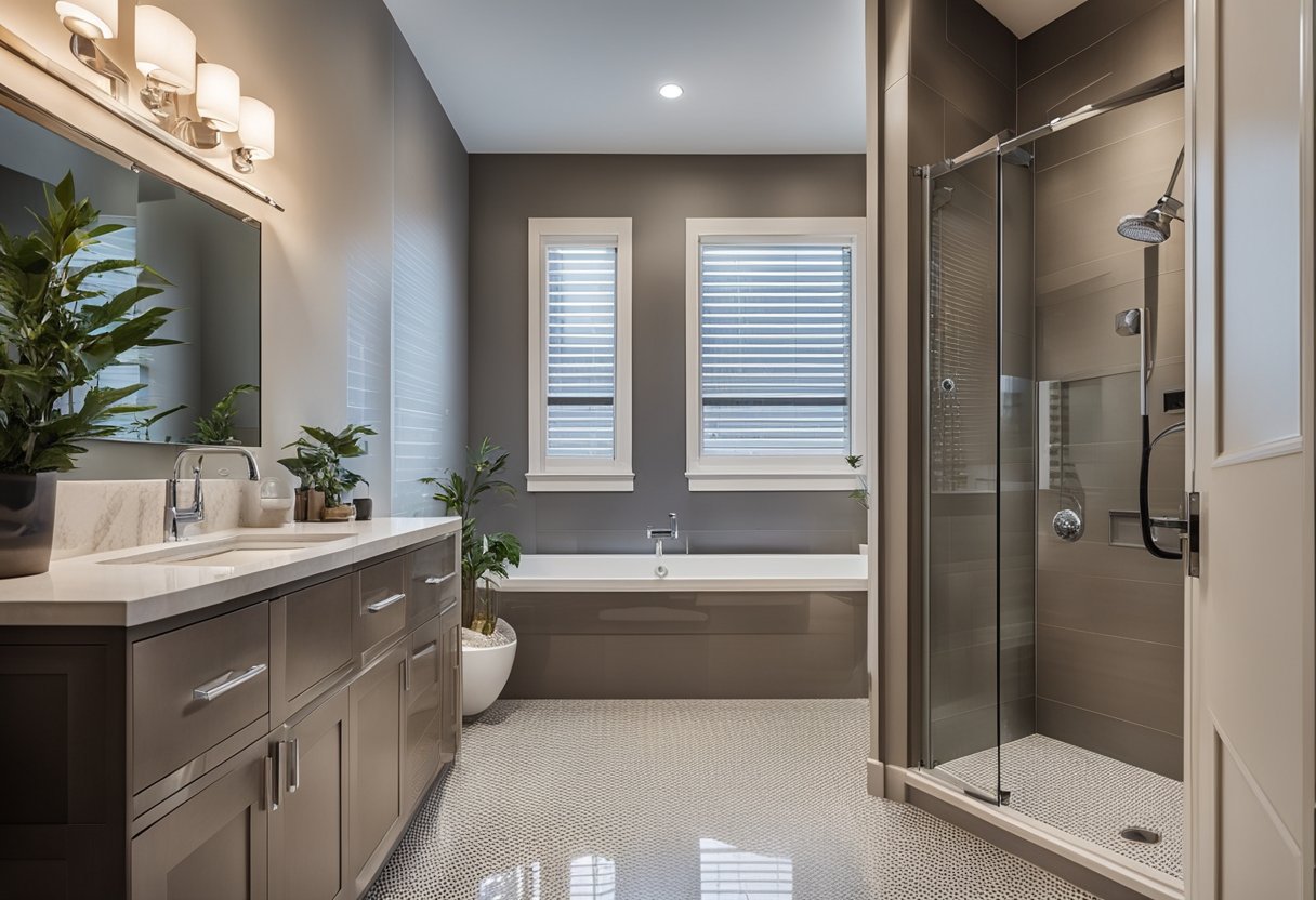 A small bathroom with a strategically selected shower door, maximizing space and luxury